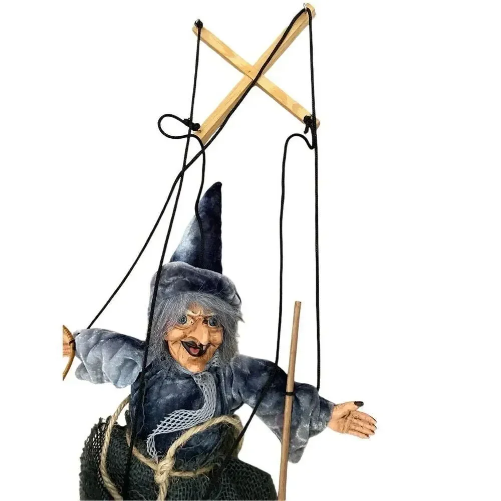 Witch Halloween String Puppet Porcelain Spooky Horror Decoration